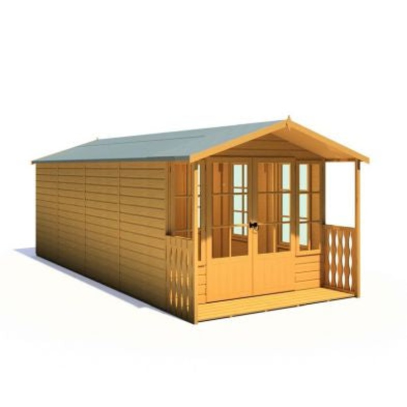 Shire Delmora 0′ 2 x 8′ 6 Apex Summerhouse – Premium Dip Treated Shiplap