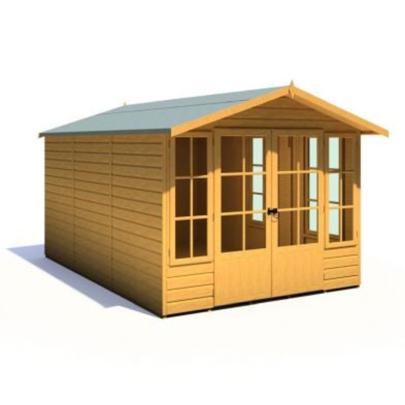 Shire Delmora 11′ 6 x 7′ 10 Apex Summerhouse – Premium Dip Treated Shiplap