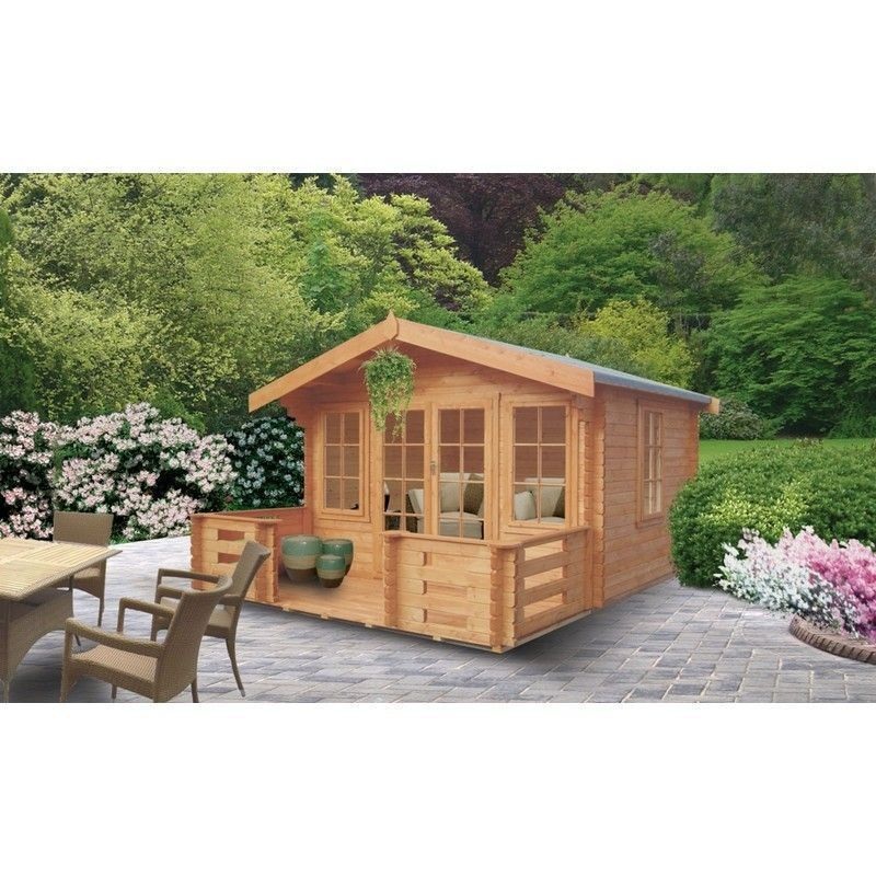 Shire Grizedale 11′ 9 x 7′ 10 Apex Log Cabin – Premium 28mm Cladding Tongue & Groove