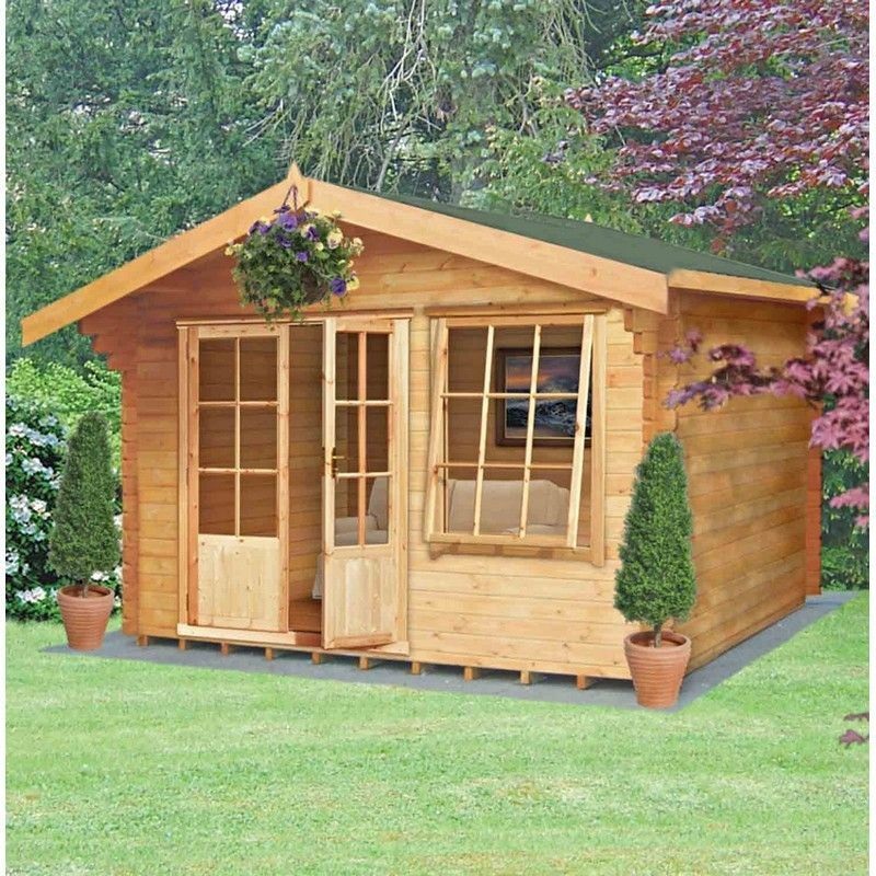 Shire Hale 10′ x 12′ Apex Log Cabin – Classic 28mm Cladding Tongue & Groove