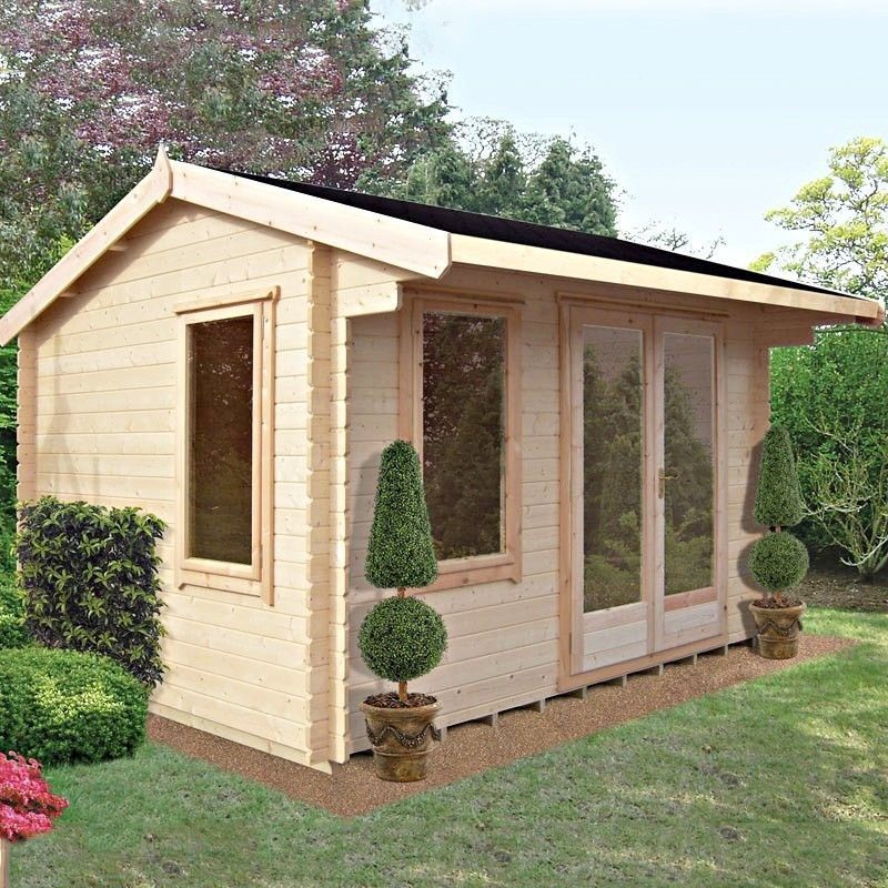 Shire Marlborough 12′ x 10′ Reverse Apex Log Cabin – Classic 28mm Cladding Tongue & Groove