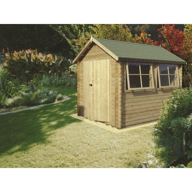Shire Solway 11′ 9 x 11′ 9 Apex Log Cabin – Premium 44mm Cladding Tongue & Groove