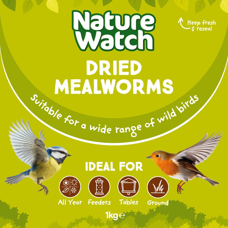 Dried Mealworms Wild Bird Feed By Nature Watch – 1kg