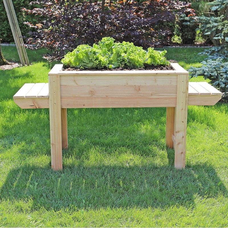 Garden Planter Larch Rectangular Dim by Shire – 80cm
