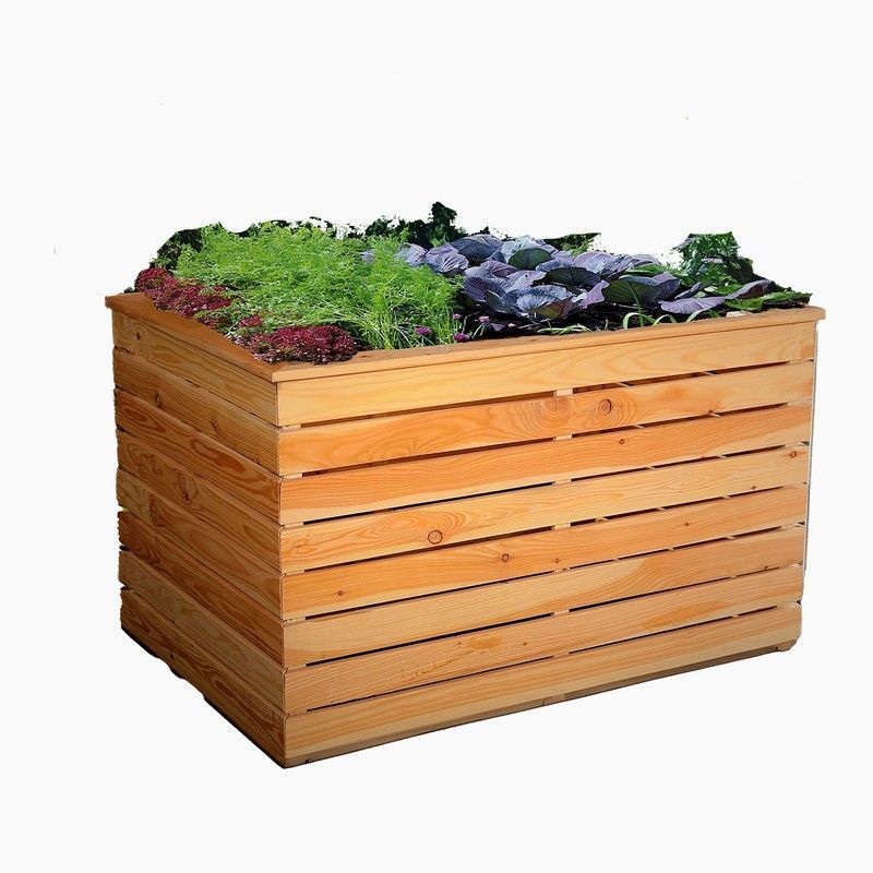 Garden Planter Larch Rectangular Irena by Shire – 80cm