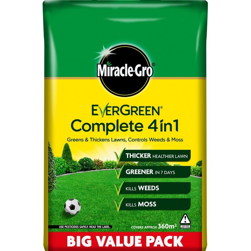 Miracle Gro 12.6kg 4-in-1 Lawn Feed Complete – 360 Square Metres Coverage