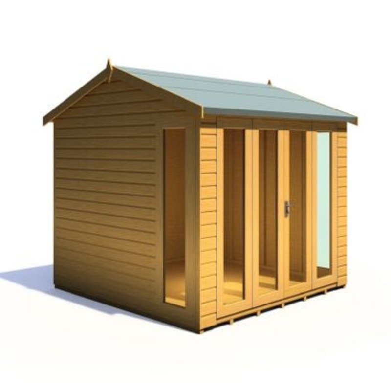 Shire Blenheim 7′ 10 x 7′ 10 Reverse Apex Summerhouse – Premium Dip Treated Shiplap