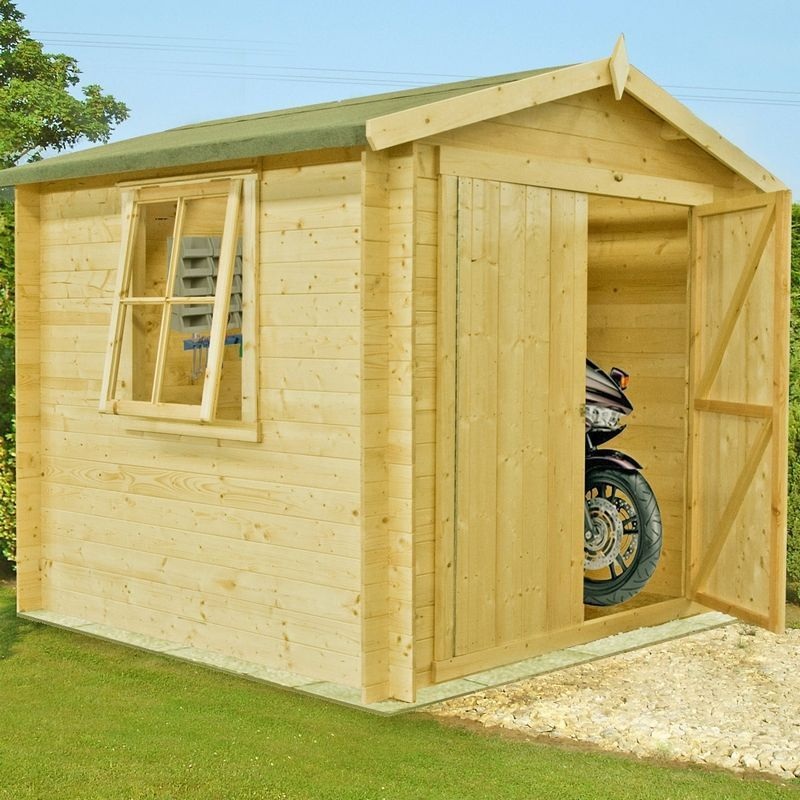 Shire Bradley 7′ 4 x 6′ 11 Apex Log Cabin – Premium 19mm Cladding Log Clad
