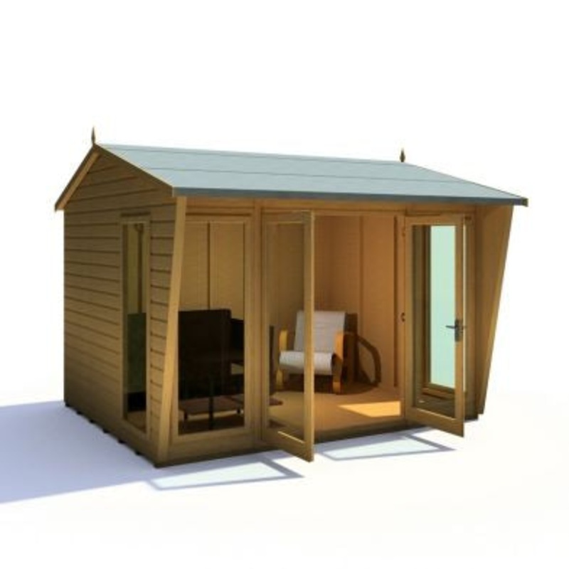 Shire Burghclere 7′ 10 x 10′ Pent Summerhouse – Premium Dip Treated Shiplap