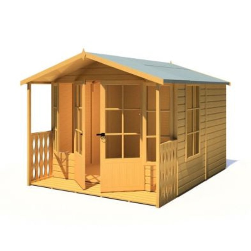 Shire Delmora 10′ x 8′ 6 Apex Summerhouse – Premium Dip Treated Shiplap