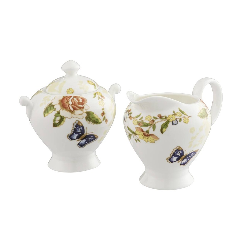 Belleek China Cottage Garden Cream & Sugar CLAS20018
