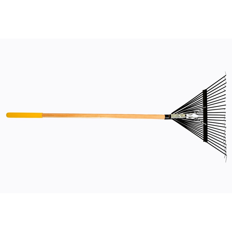 True Temper Steel Leaf Rake 24T Flat Tines Long Wood Handle | MC2109
