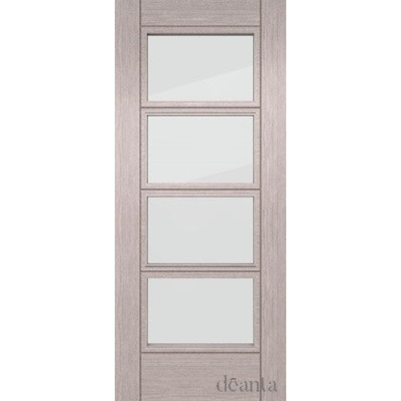 Contemporary Solid Light Grey Ash Glazed Door – Frosted