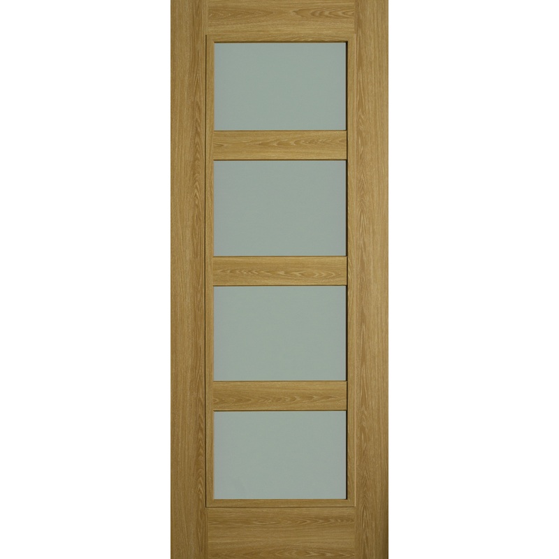 Doras Shaker 4P Luxury Laminate Limed Oak Opal Lam Glass