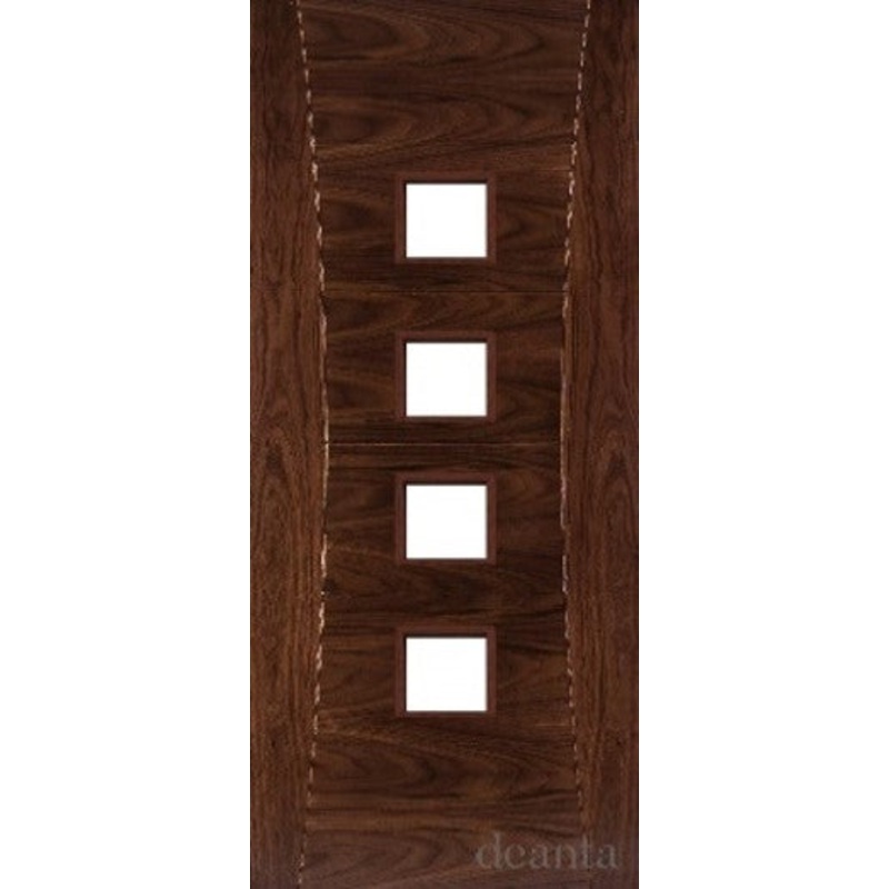 HP18G Minimal & Modern Styled Glazed/Unglazed Walnut Fire Door