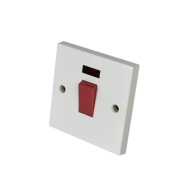 Powermaster 1 Gang 45 AMP Double Pole Switch with Neon | 1385-08