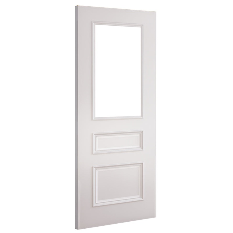 RB8G Classic 3 Panel Glazed Primed Door