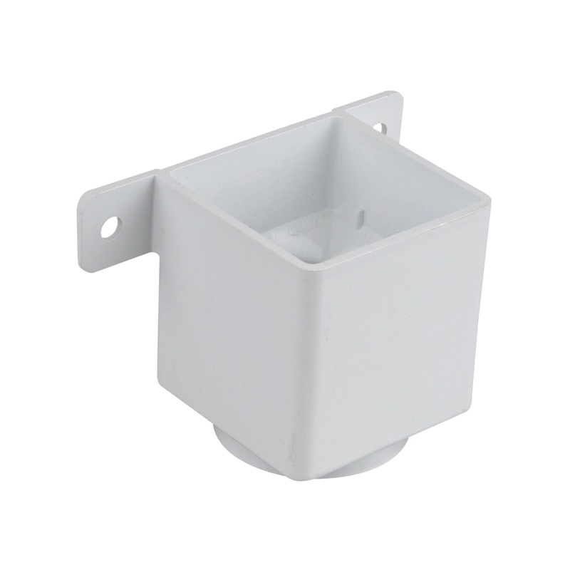 Wavin Squareline Pipe Connector And Bracket 61mm White | T8823W
