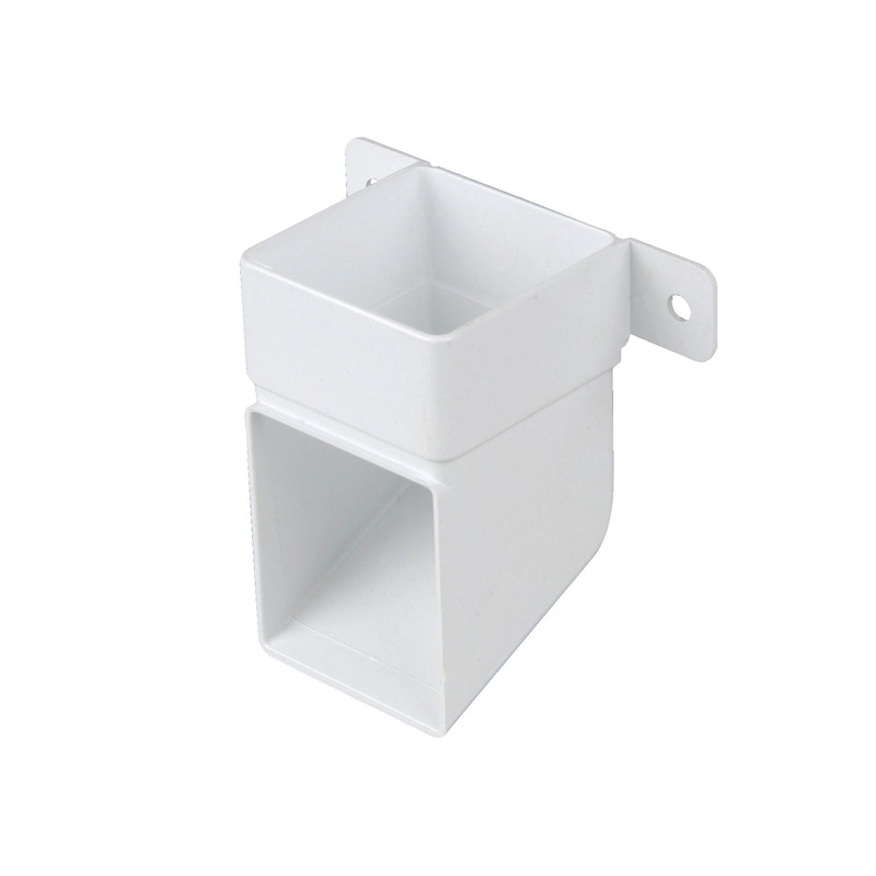 Wavin Squareline Pipe Shoe & Bracket 61mm White | T8832W