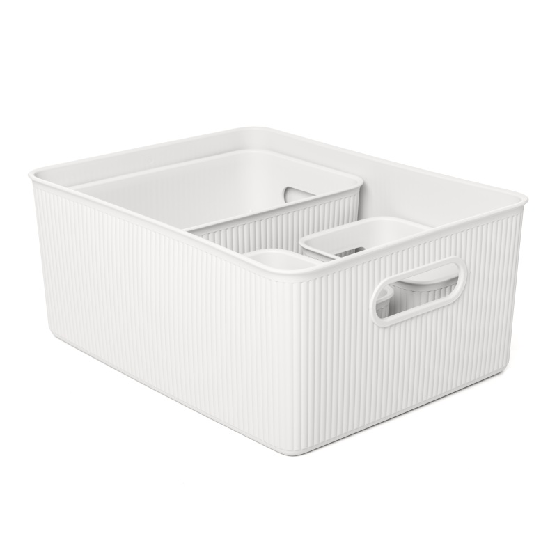 Tatay Baobab Set Of 4 Storage Baskets 15L+5L+2×1.5L White | 7011101