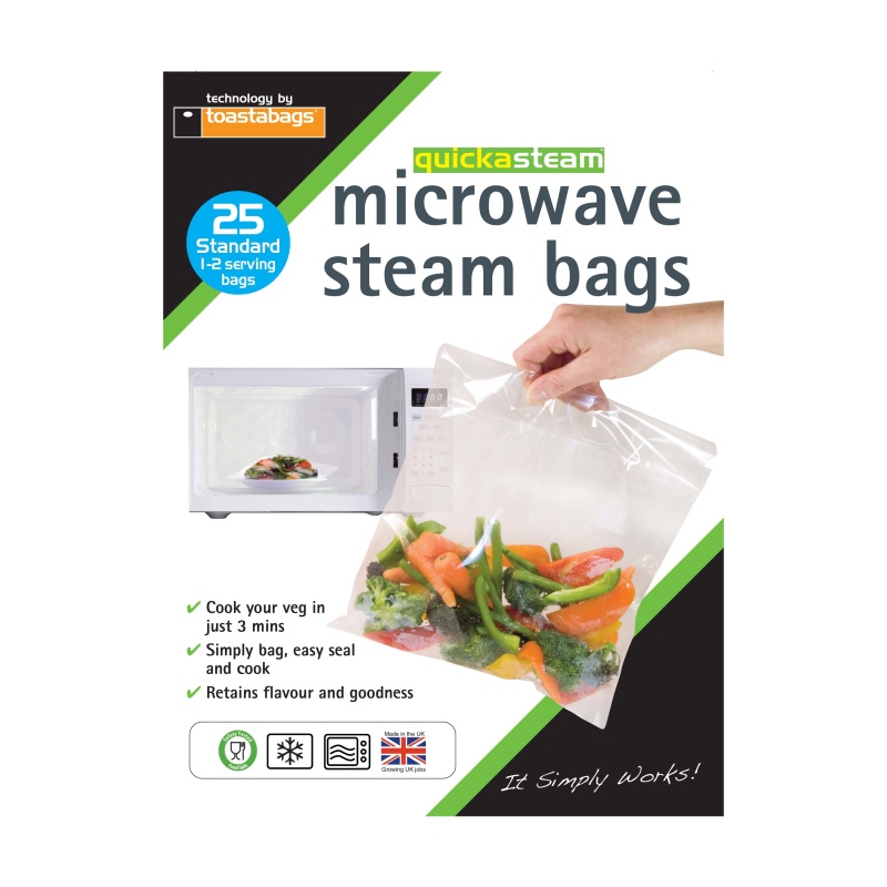 Planit Microwave Steam Bags Standard 25 Pack | QSS25PP-CS