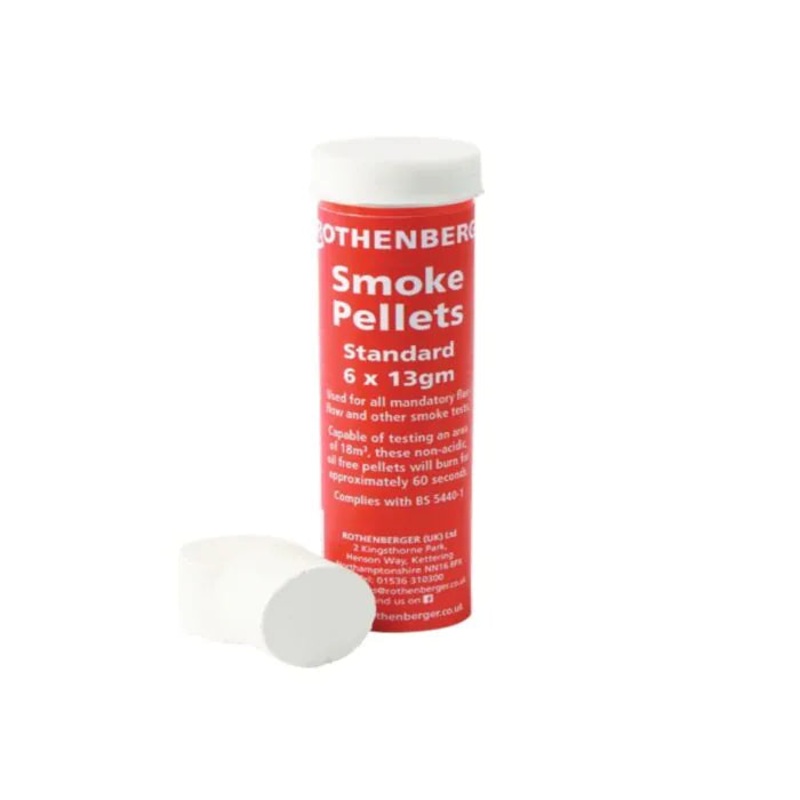 Rothenberger Smoke Pellets Tube of 6 x 13g Pellets Chimney Testing