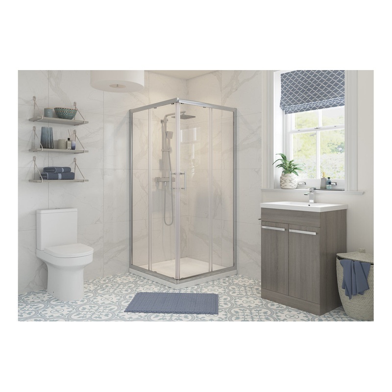 Classix Corner Entry Door – Chrome