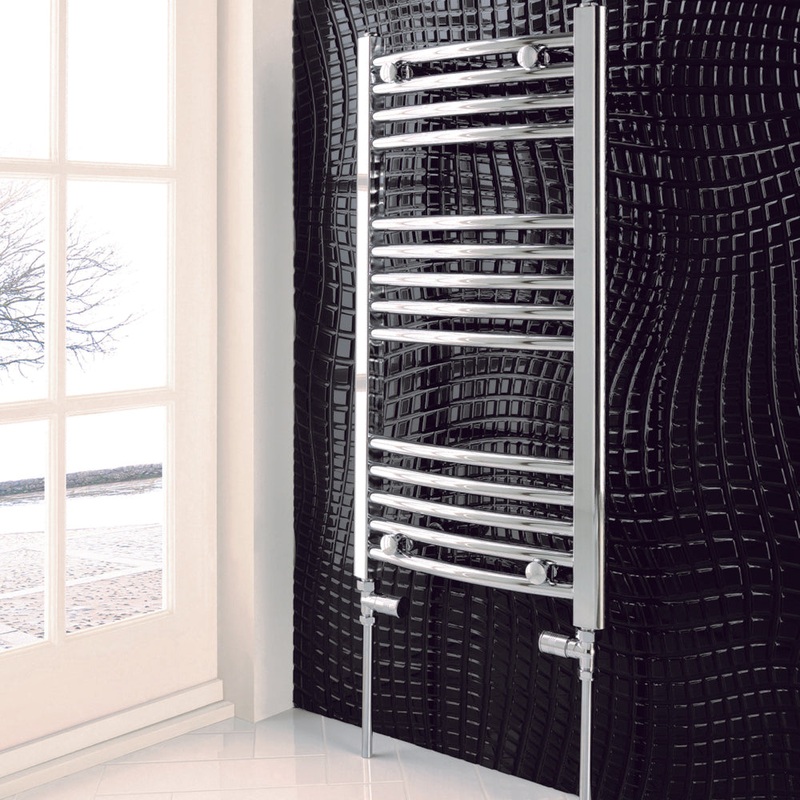1200 X 500 CURVED TOWEL RAIL CHROME 41.0045