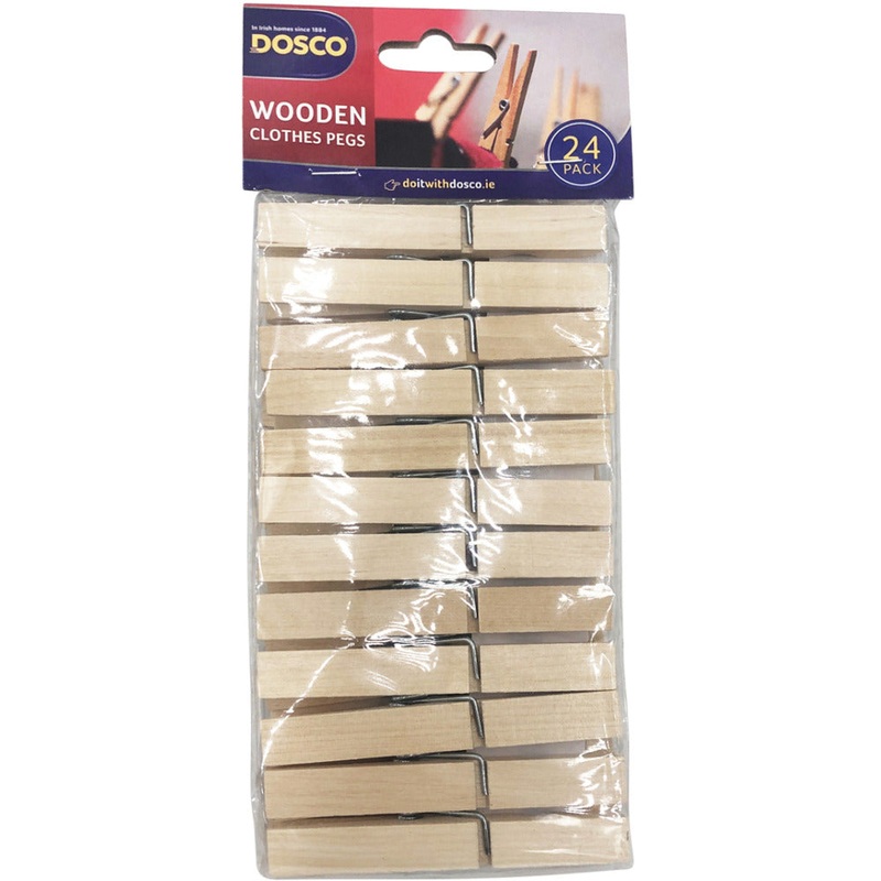 24 HARDWOOD CLOTHES PEGS