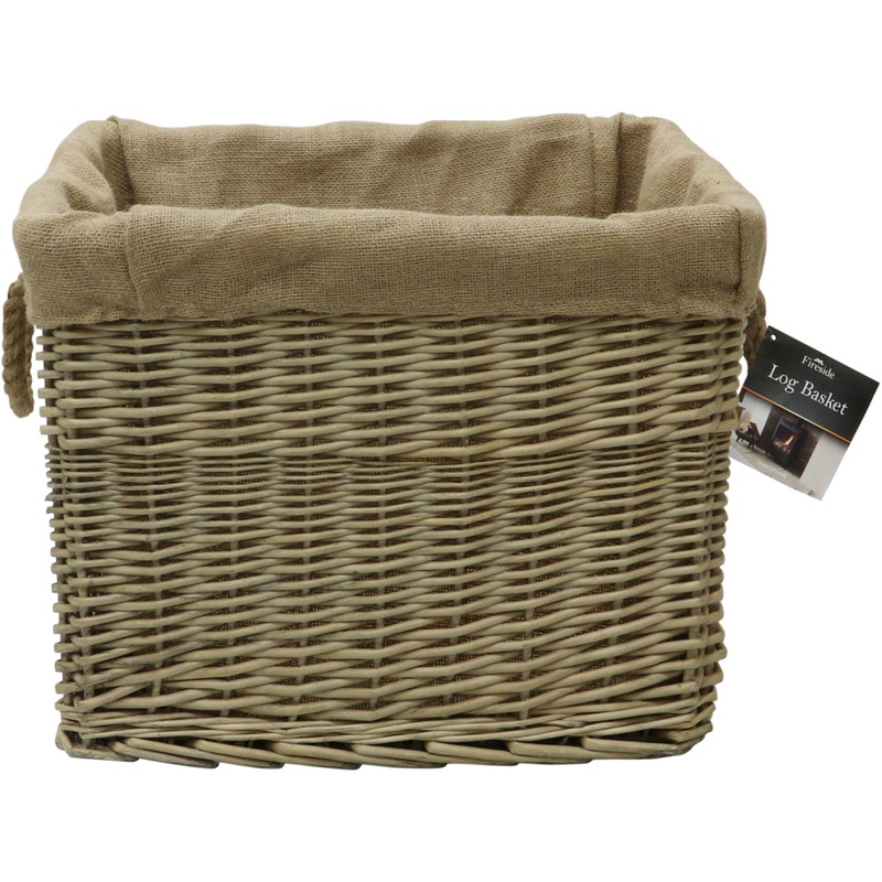 GREY LINED WICKER  BASKET