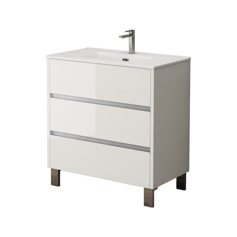Harvey 80cm 3 Drawer Floor Standing Unit Glos