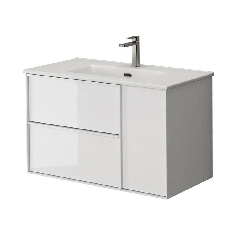 Serena 80cm 2 Drawer/1 Door Wall Hung Unit Gl