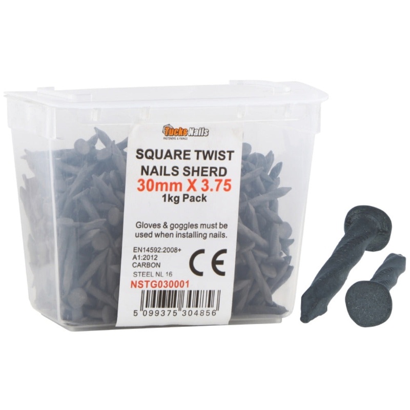 SQUARE TWISTED NAILS 30mm PER2.5KG BAT NAILS