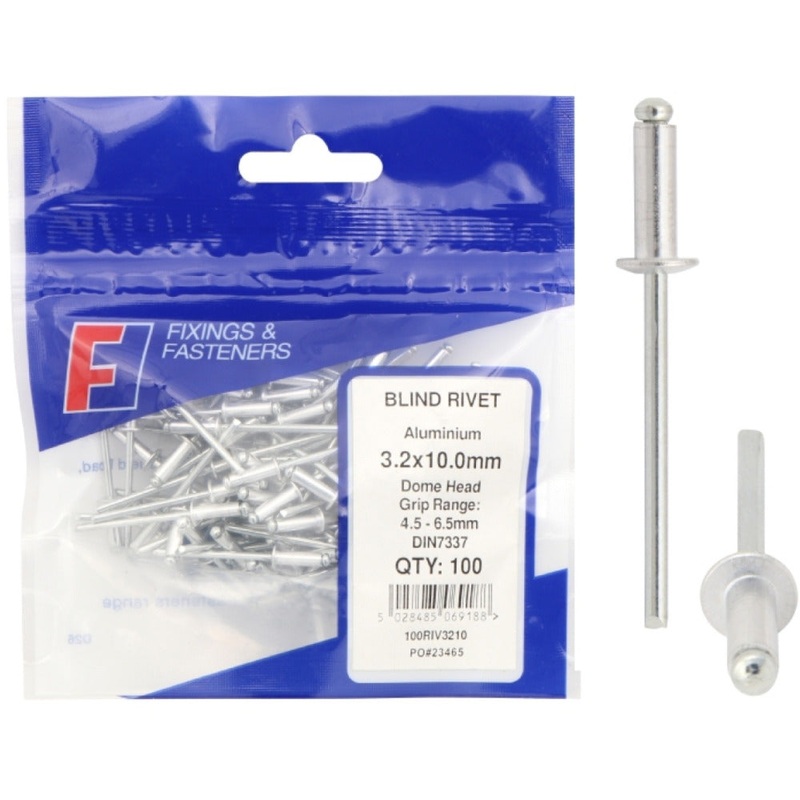 DOME HEAD RIVETS 4.8X10.0MM BAG100