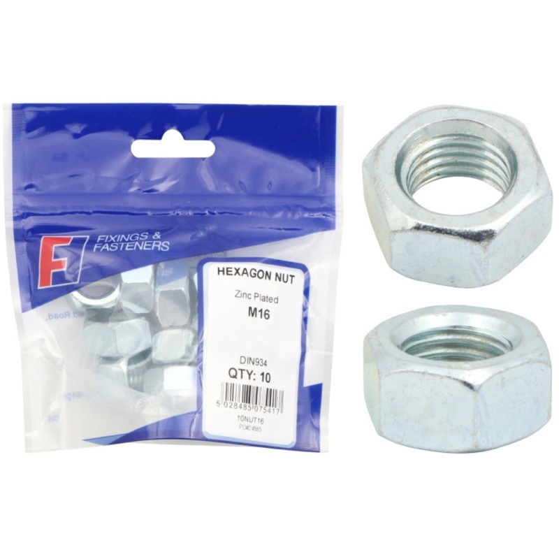 HEXAGON NUT BZP M20 BAG 10