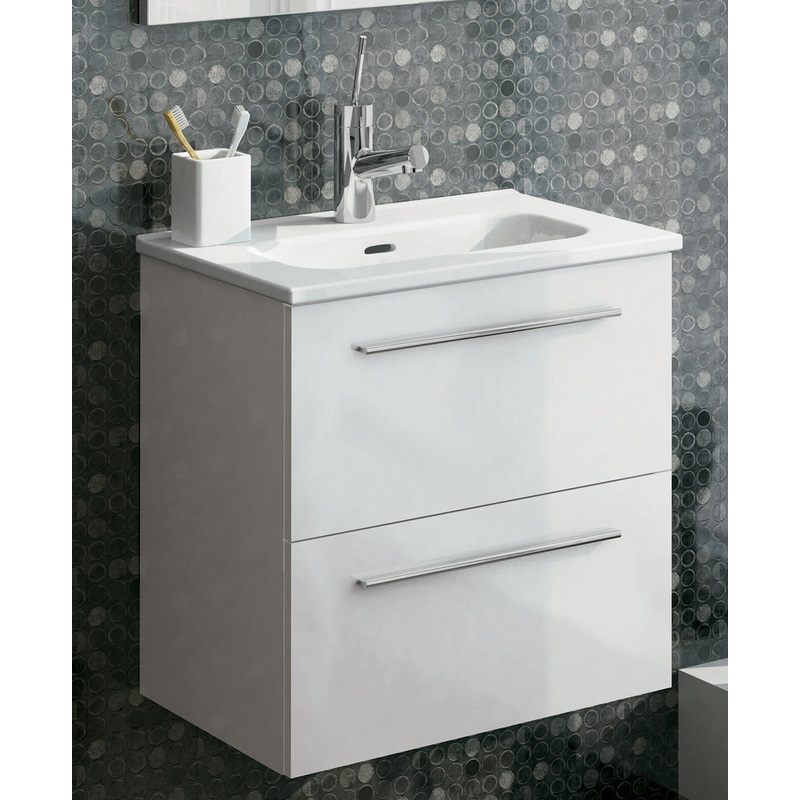 Paris 50cm Gloss White Wall Hung 2 Drawe