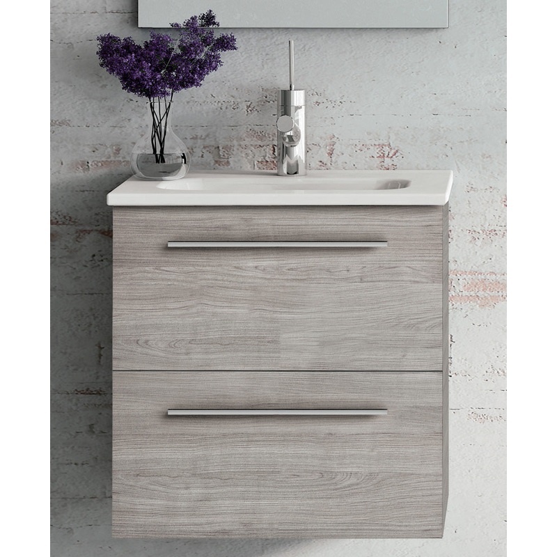 Paris 50cm Sandy Grey Wall Hung 2 Drawer