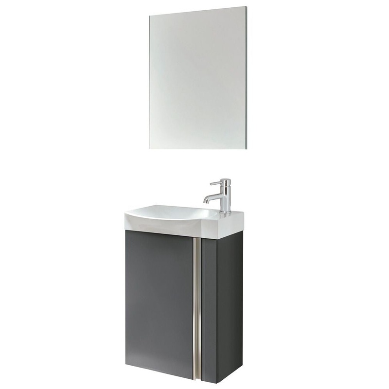 Prague 45cm Gloss Grey Wall Hung Vanity