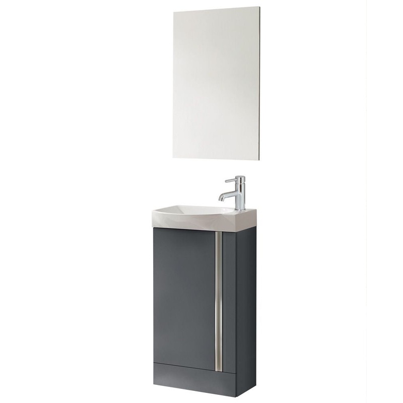 Prague Gloss Grey 45cm Floor Standing Va