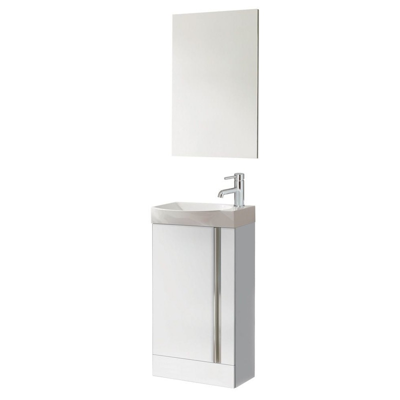 Prague Gloss White 45cm Floor Standing V