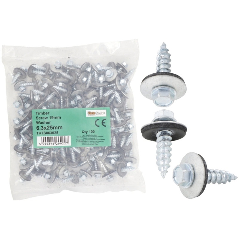 TECH SCREW TIMBER 6.3 X 25mm PER 100