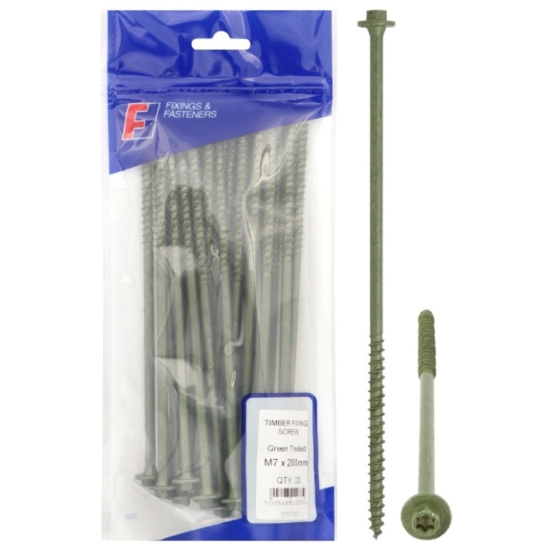 TIMBER FIXING SCREW 7.0 X 100MM BAG 20