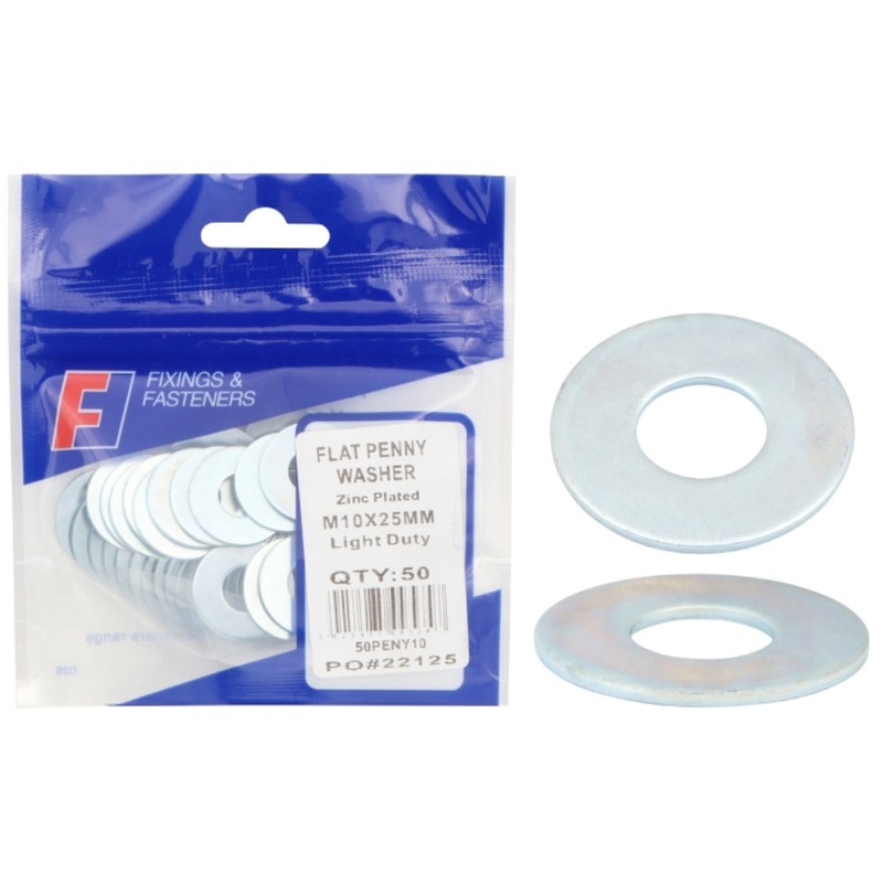 WASHER PENNY ZP M10X25 BAG 10