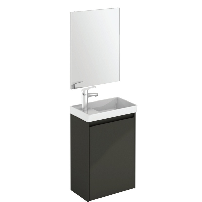 Dijon Cloakroom Gloss Grey 45cm Wall Hun