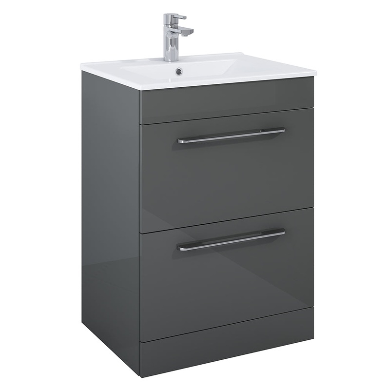 Otto Plus 60cm Gloss Grey Floor Standing