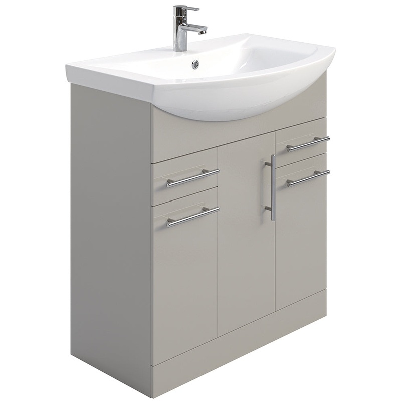 Belmont Gloss Light Grey 75cm Vanity Uni