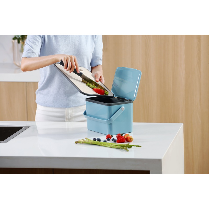 EKO Deco Compostable Waste Caddy Blue 4L