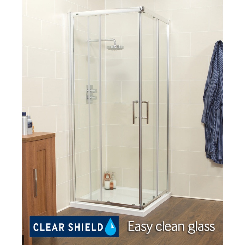 K2 800mm Semi-frameless corner entry doo