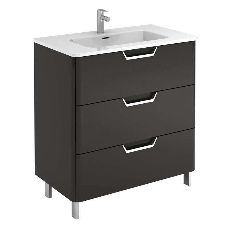 Lyon Gloss Grey 3 Drawer 80cm Floor Stan