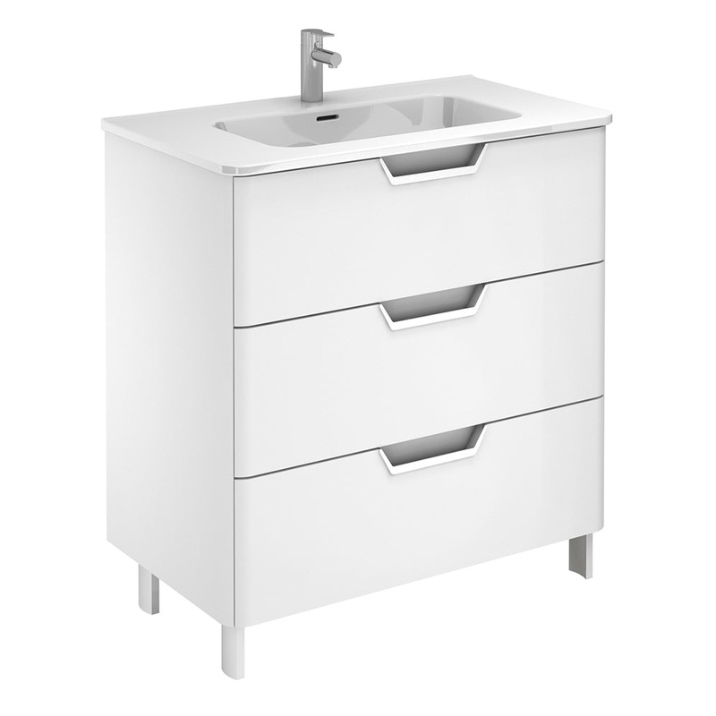 Lyon Gloss White 3 Drawer 80cm Floor Sta